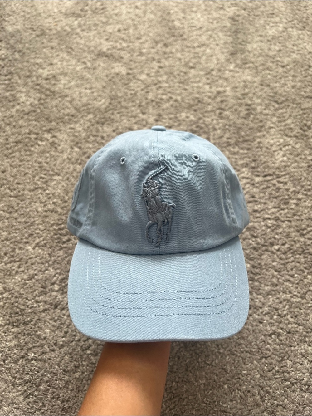 Polo by Ralph Lauren Light Blue Polo big Pony Baseball Cap hat NWT